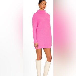 FREE PEOPLE SLOUCHY OTTAMAN TUNIC/SWEATER DRESS IN ELECTRIC PINK.$211 CAN RETAIL
